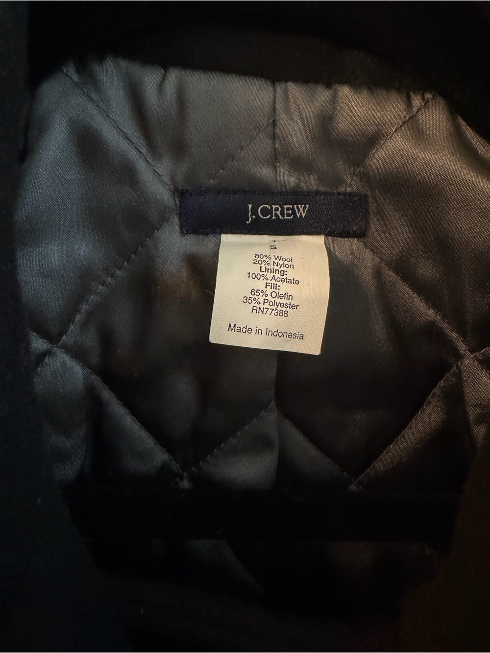 J.Crew Black Wool Double-Breasted Peacoat with Thinsulate - Size Small - Picture 6 of 8